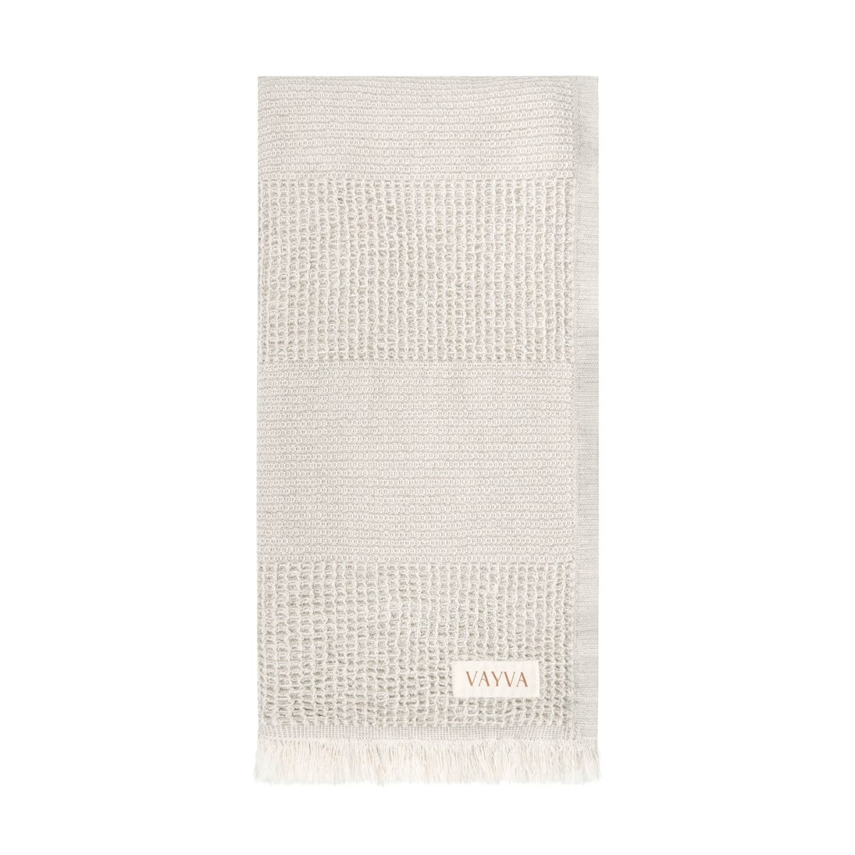 Leichtes Strandtuch (80x180 cm) mit Waffelpiqué aus recycelter und OEKO-TEX zertifizierter Baumwolle für Damen | Farbe Ecru