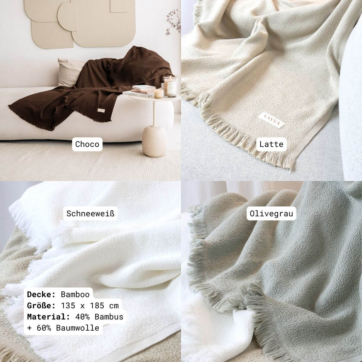 VAYVA-Set Large | 1 Kuscheldecke + 2 Handtücher