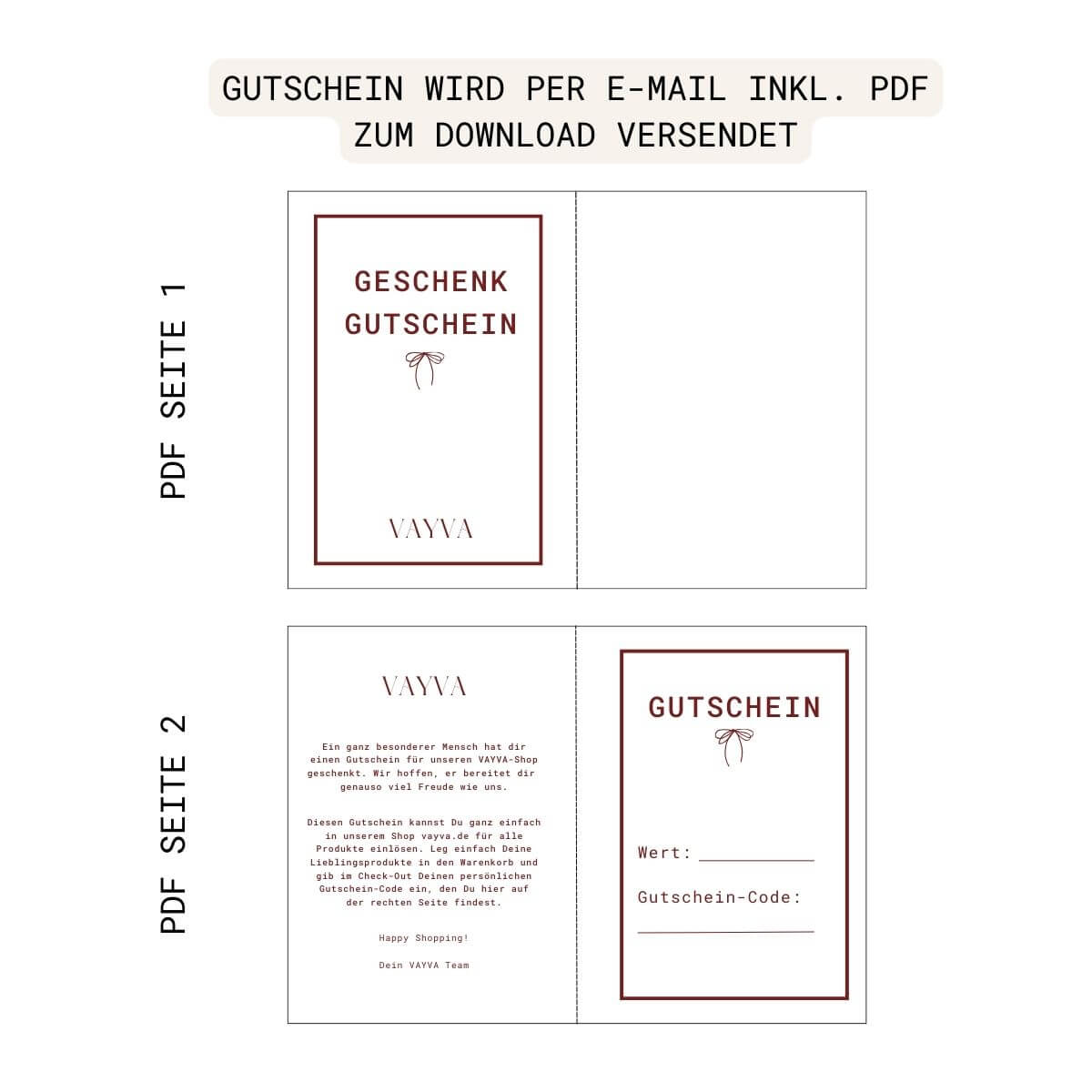 VAYVA Geschenkgutschein