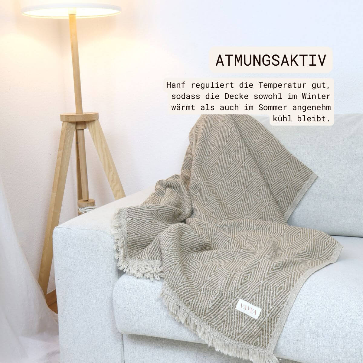 Couchdecke mit Hanf & Baumwolle | Hygge