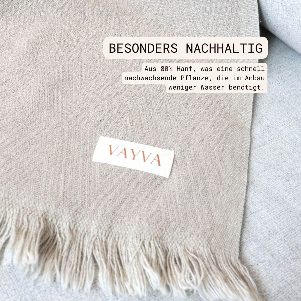 Couchdecke mit Hanf & Baumwolle | Hygge
