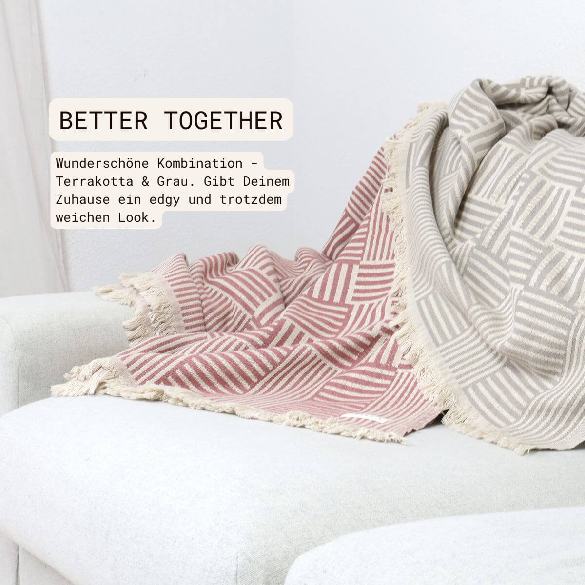 Couchdecke mit recycelter Baumwolle