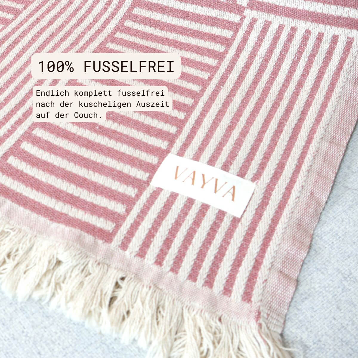Couchdecke mit recycelter Baumwolle
