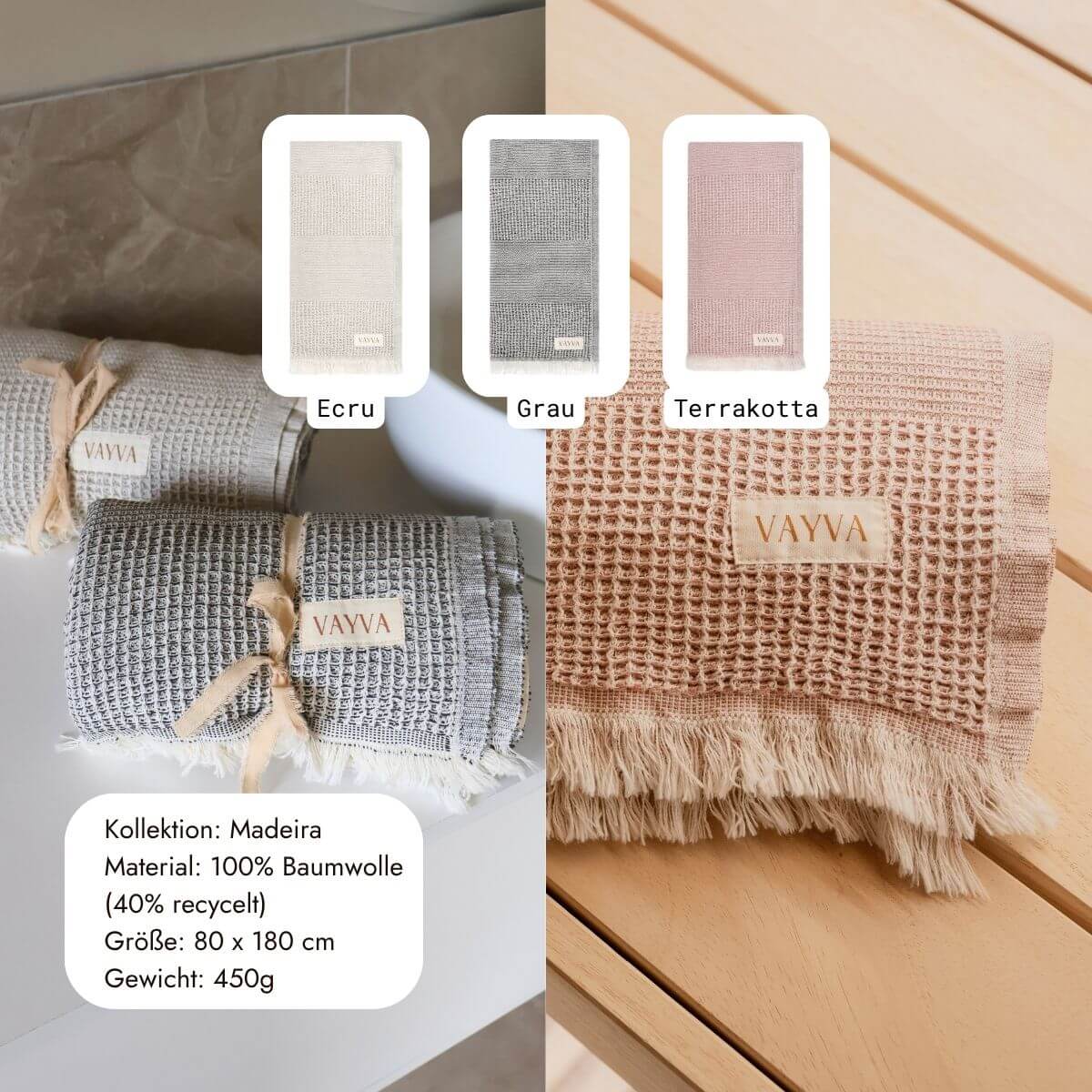 VAYVA Winter-Set | 1 Kuscheldecke + 1 Bademantel + 1 Saunatuch
