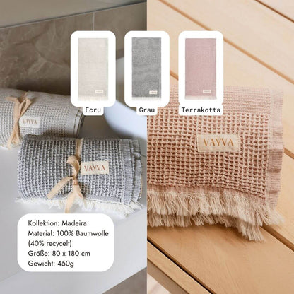VAYVA Winter-Set | 1 Kuscheldecke + 1 Bademantel + 1 Saunatuch