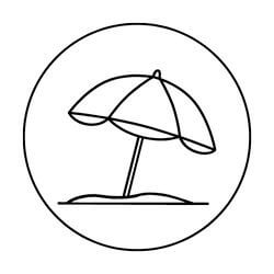 Strand-Icon: Vom Strand inspiriertes Design