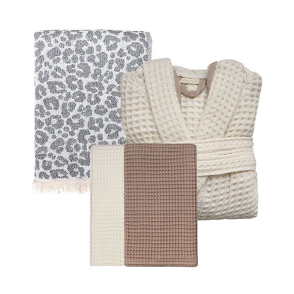 VAYVA Winter-Set | 1 Kuscheldecke + 1 Bademantel + 1 Saunatuch
