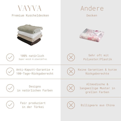 VAYVA Kuscheldecken vs. andere