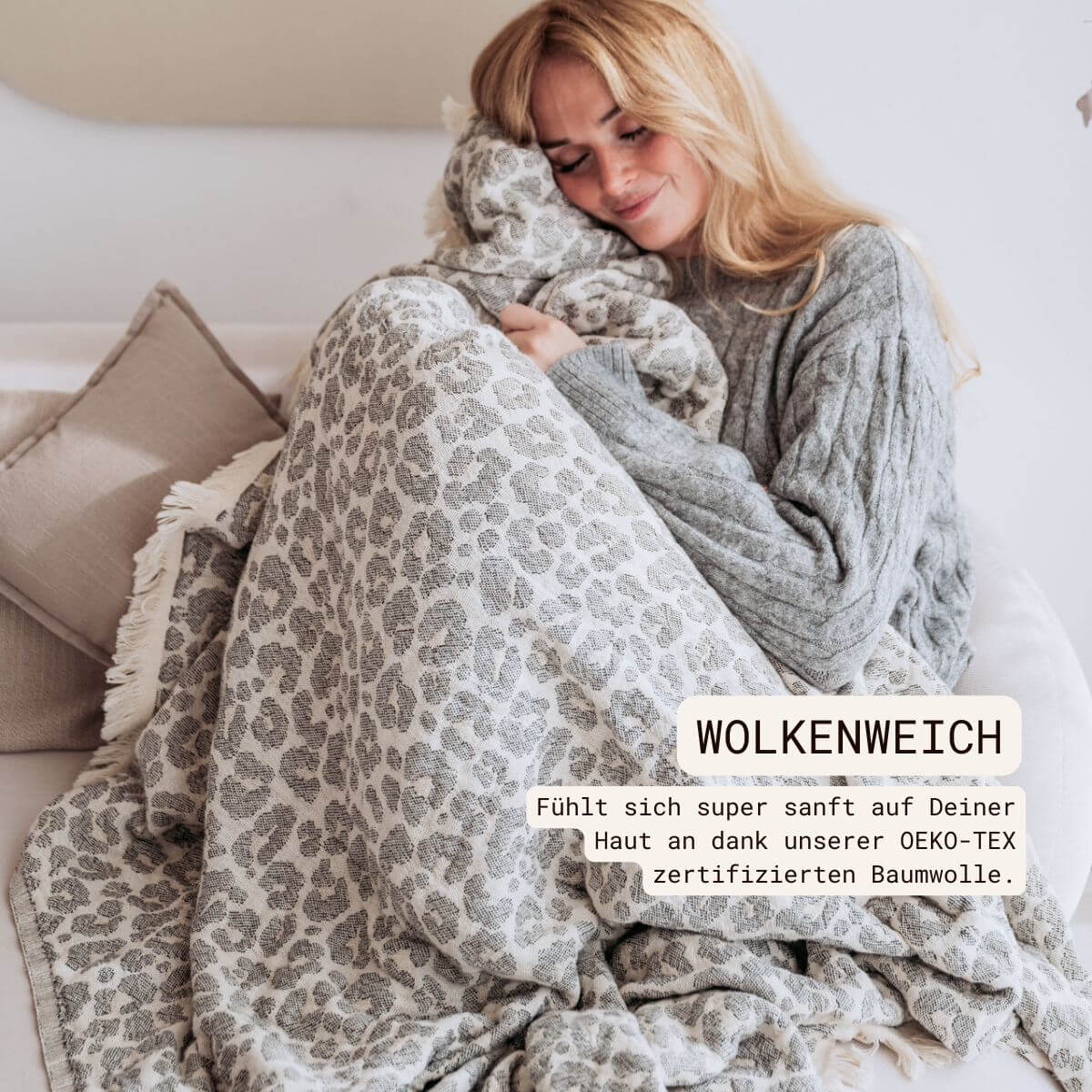 Kuscheldecke aus Baumwolle | Leo