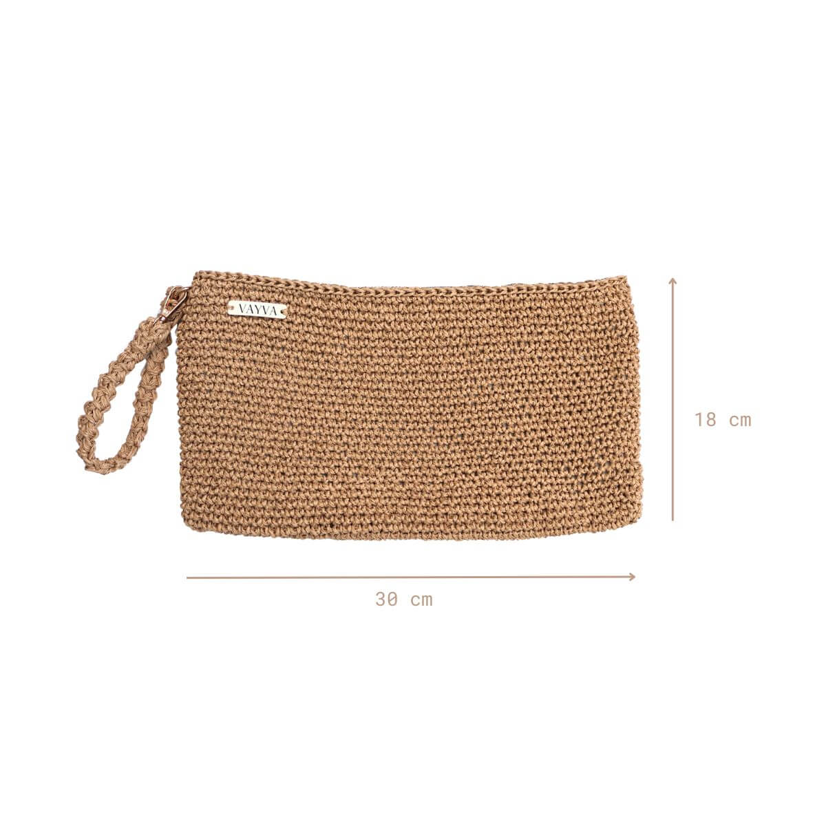 VAYVA Clutch aus Raffia mit Maßangaben 30 cm x 18 cm – kompakte Strandtasche