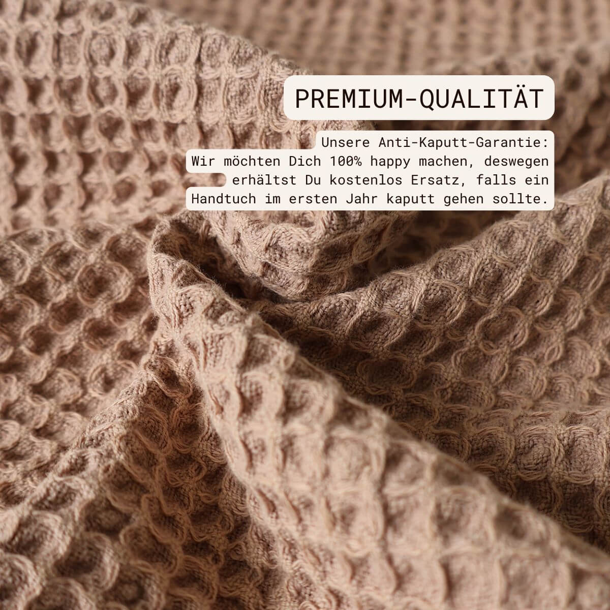 VAYVA Leichtes Strandtuch Sansibar in der Farbe Almond – Premium-Qualität mit Anti-Kaputt-Garantie und Waffelstruktur