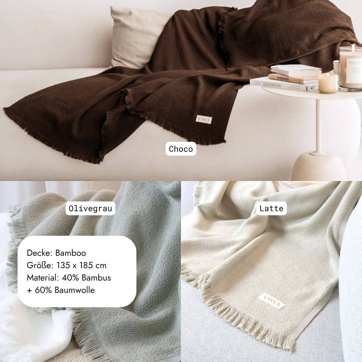 VAYVA Winter-Set | 1 Kuscheldecke + 1 Bademantel + 1 Saunatuch